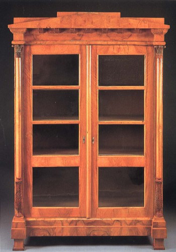 19th Century AUSTRIAN Biedermeier Black Walnut Bookcase